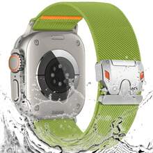 防溅弹性手链/表带，适用于 Ultra/2 表带，适用于表盘 49 毫米 46 毫米 40 毫米 44 毫米 45 毫米 41 毫米 42 毫米 38 毫米，尼龙织物表带，降落伞扣运动表带，适用于 10 Watch 9 8 7 6 5 4 3 SE/2 - 44/45/46/49/42mm-Series 3 2 1 - 查看 13