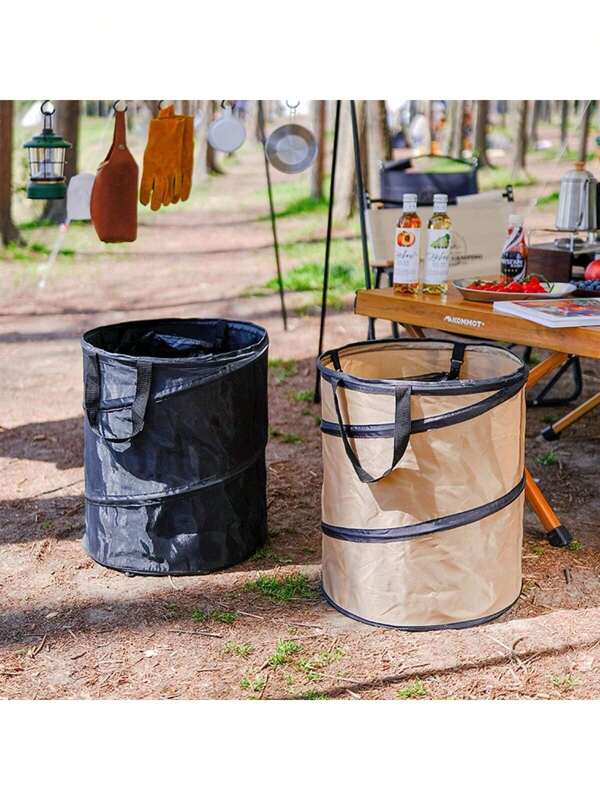 1 Stück faltbarer Camping Mülleimer, großer doppelschichtiger Müllbeutel, winddichter zusammenklappbarer Eimer für Outdoor, Garten, Picknick, Grillen