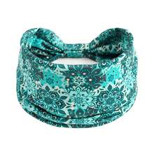 女式 Bandana 1 件波西米亚花卉印花弹性宽头带，女式跑步防汗发饰时尚发饰经典发带，发带秋冬度假装女士优雅围巾