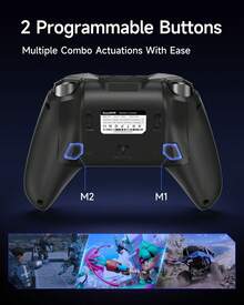 EasySMX D10 Wireless Gaming Controller With TMR Joysticks, Dual-Mode Triggers, Mechanical Buttons, Intelligent Charging Dock(Auto Start/Stop),1000Hz Polling(Wired And Wireless), RGB Lights, 2.4G+BT+Wired Connection– For PC, Switch, Android, IOS ,Switch 2