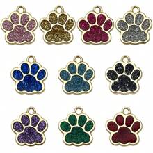 Mix de 10 peças de pingente de pata de gato com gotejamento de óleo em ouro antigo de 17x16 mm, face única, adequado para colar, pulseira, brinco, acessórios para fabricação de joias