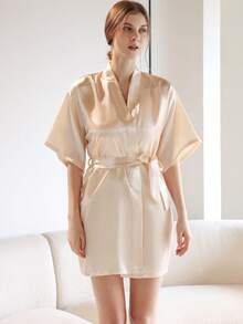 1PC Hotfix Rhinestones Bathrobe,Bride & Bridesmaid Dress Gown Initial Letter Robe, Morning Robe And Sleeping Robe,Bridal Party Prep Wear, Wedding Ceremony & Reception Accessories Pajama Ladies Spring Summer Wedding Bridesmaid Pajama Bride Dress Bestie Party Embroidered Bathrobe Bride Bathrobe Wedding Party Wedding Supplies Outdoor Wedding Holiday Party Supplies Back To School - Champagne Bridesmaid - View 3