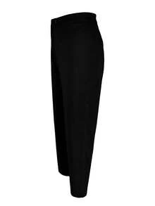 Women's Solid Color High Waist Button Zip Casual Pants - 黑色 - 查看 4
