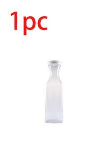 1个带盖塑料水瓶，耐热，大容量，透明果汁瓶，防滴果汁和牛奶容器，冷压果汁分配瓶，方形瓶 - 正方形 - 查看 9