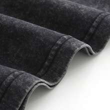 230G Washed Pure Cotton T - Shirt, Men'S Casual Fashion, With "IMVINCIBLE" Anime Character Print, Outdoor Sports T - Shirt |   Loose Fit |   Soft Knitted T - Shirt - 黑色 - 查看 4