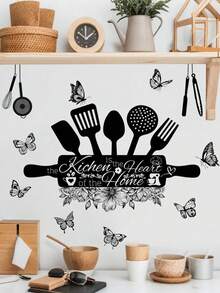 قطعة واحدة ملصق إكسسوارات المطبخ الإبداعية الجديدة، ملصقات لديكور المنزل، ملصقات مائية قابلة للإزالة لمطعم أو مطبخ أو ديكور المنزل - الأسود - مشاهدة 6