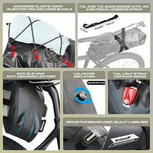 Rhinowalk - Bolsa de sillín de bicicleta impermeable para bicicleta, bolsa de asiento de ciclismo, bolsa de almacenamiento portátil, 1,5 L - 5 litros. - Ver 5