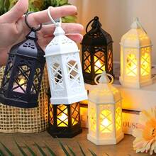 12pcs/Set Vintage LED Lantern String Lights, Ideal As Halloween And Christmas Party Table Centerpieces. These Mini Lanterns Come With Flickering LED Candles, Adding A Sparkling Touch To Christmas Table Settings. They Are Vintage Hanging Lanterns, Also Styled As Moroccan Lanterns, And Serve As Essential Decorative Items For Weddings, Christmas, And Halloween. - Đèn gió lục giác - Xem 5