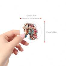 500 件花马贴纸卷乙烯基贴纸剪贴簿、日记本、笔记本电脑、保险杠、滑板、水瓶、电脑、手机、卡通动漫 - 彩色 - 查看 2