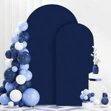 1 pezzo Copertura per arco in tessuto di poliestere blu zaffiro e bianco, misure 5ft, 6ft, 6.6ft, 7.2ft, adatta per copertura di arco per matrimoni, feste, photobooth, decorazione domestica, anniversari, festa della mamma, Ognissanti, Natale (solo copertura in tessuto, escluso telaio per arco)