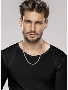 Collar de cadena de eslabones de 5 mm hecho en Italia de plata de ley 925, para mujeres y hombres - Longitud 24 pulgadas - Ver 3