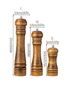 1 pieza Molinillo de pimienta manual de 5"/8"/10", Molinillo de pimienta/especias de madera de roble, Frasco para condimentos, Suministros para fiestas de Halloween y Navidad