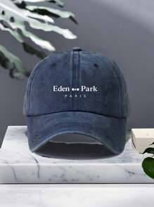 1pc White Bow Floral Print Baseball Cap With "PARK" Logo, Retro Fashion Dad Hat, Sunshade Casual Outdoor Cap, Suitable For Spring, Summer, Autumn Travel, Beach, Halloween, Holiday Gift
