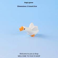Mini Cute White Goose Figurine, Miniature Realistic Small Goose Cartoon Animal Decor, Healing Creative Desktop Ornament, Car Decor - Free Small Gift - Holiday Gift - Birthday Gift - Exquisite Gift
