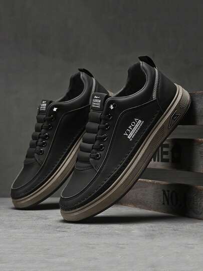 Men's Casual Sneakers, Simple Daily Wear Men's Shoes, Lightweight Comfortable Casual Sports Shoes, Fashion Casual Slip-On Shoes, Men's All Season Loafers Low-Top Skateboard Shoes, Student Shoes, White/Black Shoes