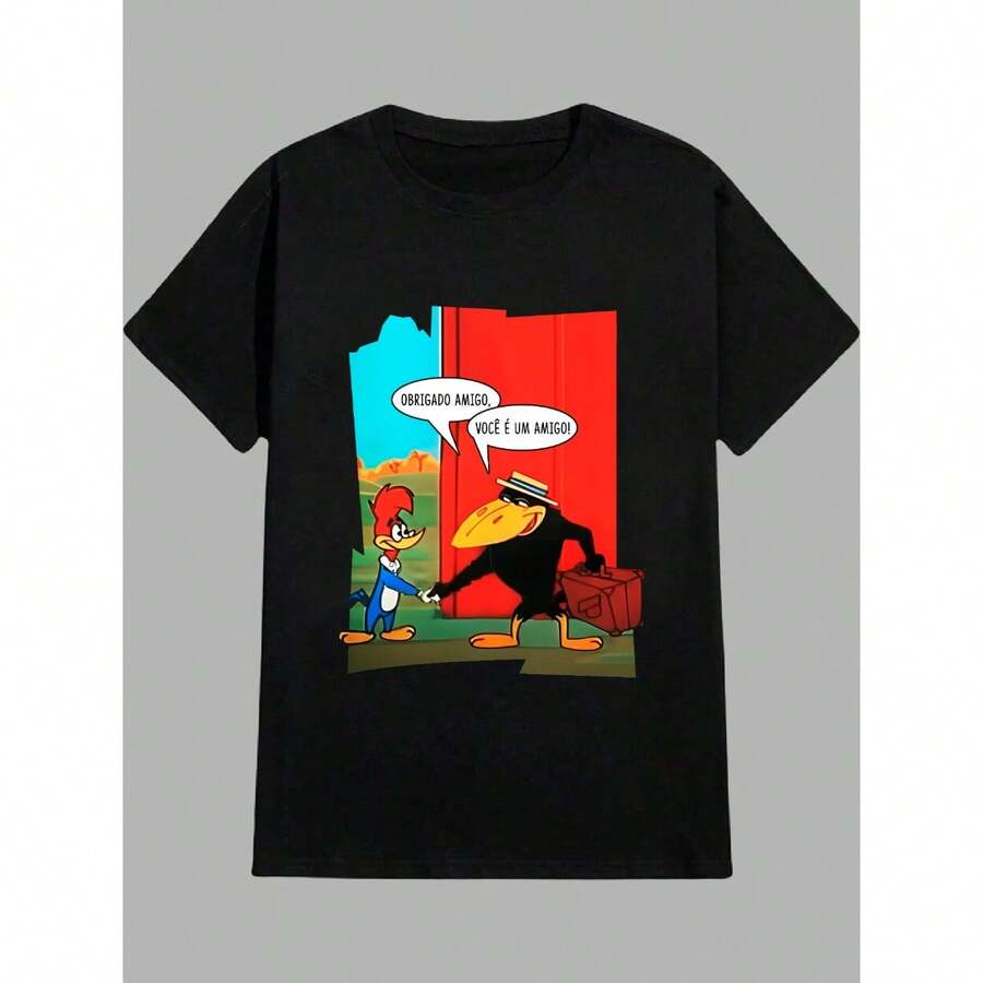 Piica Pau Street Streetwear T-Shirt Street Fashion Urban Culture Skaters Unisex Male Female 100% Cotton Premium Streetwear Top New Release Immediate Shipping Various Colors!! Plus Size - 黑色 - 查看 1