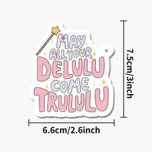 3pcs May All Your Delulu Come Trululu Funny Sticker - Durable & UV-Protected | Glossy Finish | Perfect For Laptops, Water Bottles, Phones | Ideal Gift For Book Lovers & Readers, For Return School, Book Lover Gifts,For Employees, Managers, And Colleagues,Perfect Cubicle Decor, Gag Gift For Work Or Motivational Reminder ﻿ School Supplies,Back To School