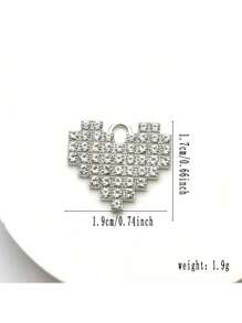 4pcs/Set Heart Shaped Alloy Plated Charms, DIY Jewelry Making Pendant For Bracelet, Necklace, Earring