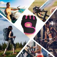 Non-Slip Gym Gloves For Men And Women - 黑色 - 查看 11