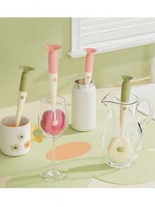 Cepillo de limpieza de 3 en 1, Juego de cepillos de limpieza para tapas de tazas, Cepillo de limpieza multifuncional para ranuras, Adecuado para limpiar botellas de cuello estrecho, botellas de agua deportivas, rodillos, jarrones de vidrio, herramientas de limpieza de cocina, Cepillo de limpieza de cocina