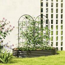 Rankgitter Metall 2er Set zum Stecken rostfrei Rankhilfe mit Vogeldesign für Kletterpflanzen 50x120 cm Spalier für Zimmerpflanzen Pflanzenspalier für Tomaten Blumen Kletterpflanzen Schwarz