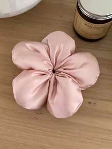 女孩多巴胺彩色缎面 3D 优雅海绵花发带、超大卷发带、别致发髻夹、日常发饰发圈 - 彩色 - 查看 10