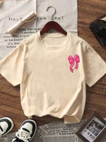 Camiseta de manga corta y cuello redondo con estampado de mariposas para niñas preadolescentes, ropa de estudiante y niños pequeños, top de verano para niñas listas para jugar