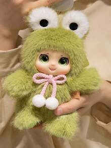 1个可爱卡通动物家庭毛绒玩偶，泰迪熊、青蛙、绵羊毛绒玩偶，儿童玩偶，汽车装饰，背包挂件，生日/情人节/复活节礼物 - 彩色 - 查看 7