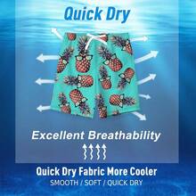 Kids Boys Swim Trunks Mesh Lining Water Resistant Beach Shorts 5-14 Years - 墨黑綠 - 查看 5