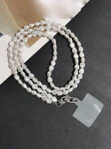 قطعة واحدة سيور هاتف قابلة للتعديل فاخرة للسيدات، سلسلة عنق عبر الجسم مزينة بخرز أنيق لحقيبة اليد وغطاء الهاتف كهدية