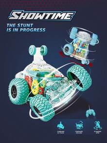 2.4G 4-Way Remote Control Electric Rotating Car - Wireless Remote Control Car For Kids - Cool Stunt Rotating Car - 360 Degree Rotating Toy Car With Lights - Gift For Boys, Back To School