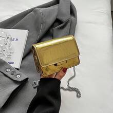 Small Crossbody Purse Bag Women,Cute Metallic-Embossed Handbag With Chain Strap - Vàng - Xem 7