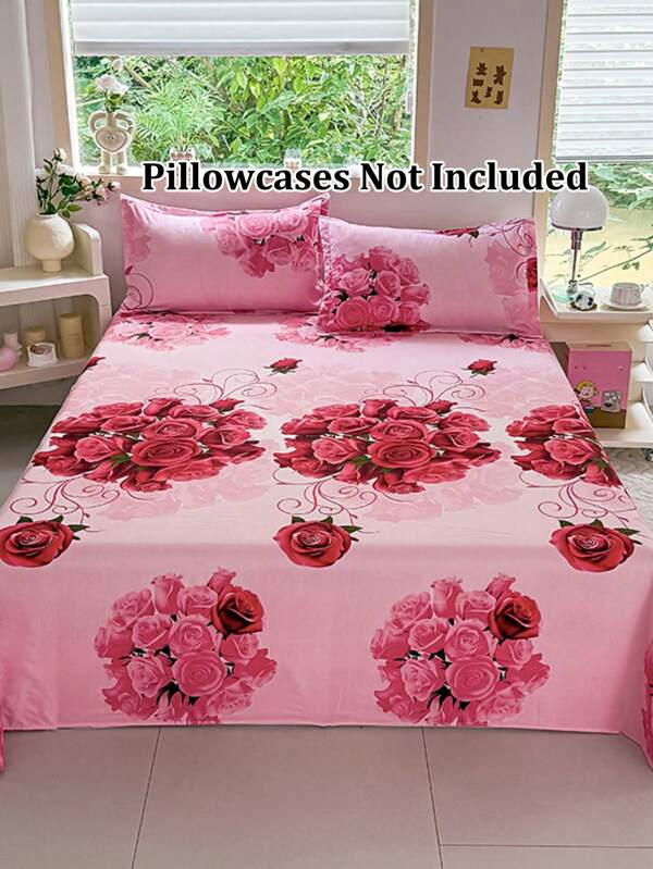 1pc Printed Pattern Bedsheet, Bedding, Easy Care Super Soft Microfiber Bedsheet For Children Bed, Double Bed, King Bed, Breathable Wrinkle-Free, Suitable For Luxury Hotel Style, All Seasons