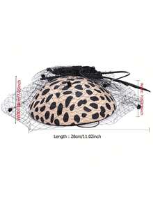HIMESPORT Leopard Fascinators Pillbox Hat With Veil 100% Australian Wool Felt Wedding Hats Women Elegant Bow Cocktail Fedoras Tea Party Dress Hats