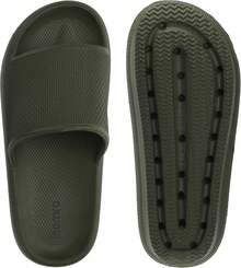 Joomra Pillow Slippers Women And Men Non Slip Quick Drying Shower Slides Bathroom Sandals |   Ultra Cushion |   Thick Sole - 軍綠色 - 查看 3