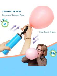 1/3pcs Balloon Pump, Hand Operated Air Pump, Balloon Inflator, Portable Manual Push-Style Air Pump, For Birthday Party, Gathering, Holiday Celebration, Wedding, Balloons (Random Color) - Multicolor - View 4