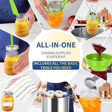 Glow HavenCanning Supplies Starter Kit,Canning Kit Beginners Of 9 With Jar Lifter,Wide Mouth Funnel,Wrench,Tongs,Lid Lifter,Bubble Popper,Canning Labels,Ladle,Measuring Spoon-Blue - Kit-neon Green09 - 查看 2