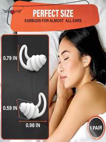 2 件降噪耳塞，NRR 40dB 超舒适硅胶可重复使用耳塞，适合睡眠、打鼾、游泳、学习、音乐会、降噪和听力保护 - 均碼 - 查看 11