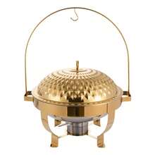 Elegant 8L Stainless Steel Chafing Dish With Diamond Lid And Gold Finish For Buffets, Parties, And Gatherings - Gold - View 6