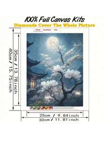 5D DIY pictură peisagistică de noapte cu diamant rotund complet pictură de diamant Home decor artizanat