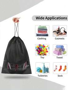 Trends2/5/10/20pcs Shoes Bag Closet Bag Bag Non-Woven Travel Bag Set Shoe Storage Shoe Organizer Shoe Bag Shoe Storage Box Drawstring Bag For Sneaker For Gym Shoes For Slippers For Running Shoes Travel Organizer Drawstring Shoes Pouch Shoes Cover Portable Dust-Proof For Men For Women Packing Cubes Travel Essential Cruise Essentials Vacation Essentials - Black - View 4