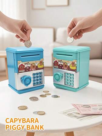 1 Pc Plastic Piggy Bank, Small Piggy Bank , Modern Blue/Pink/Green/Purple Piggy Bank,For Back-To-School Season, Halloween, Christmas