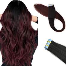 20pcs Tape-In Hair Extensions, 24-Inch Synthetic Weft Strips, Easy Application For Women -Vibrant Color Tapes|Easy Application Strips - Multicolor - View 22