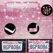 Artificial Diamond Car Steering Wheel Decoration Set Pink Artificial Diamond Steering Wheel Protective Cover, New Fashion Cute Goddess Steering Wheel Cover Set,Car Acessesories Women - Một cỡ - Xem 5