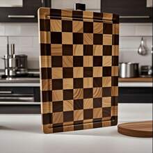 1 pieza Tabla de cortar de madera de palisandro de gran tamaño con canal para el jugo, tabla de cortar de madera grande, tabla de cortar de carnicero, bandeja de servir, utensilios de cocina para preparación y servicio de alimentos, tabla de cortar de madera para cortar carne, queso, frutas y verduras