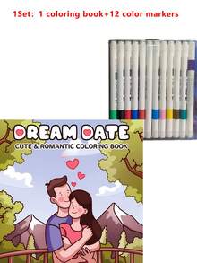 1pc Dream Date:Easy Coloring Book For Adults And Teens, Colouring Book Super Cute Designs Of Cozy, Hygge Spaces For Relaxation (Cozy Spaces Coloring) .Back To School A Relaxing Gift For Friends, Couples, And Family . - Multicolor - View 15