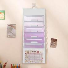 1 件 A4 尺寸渐变白色背景悬挂式文件整理器，带 6 个储物隔层，适合学校和办公室使用、日常居家生活、返校、学校用品 - 均碼 - 查看 12