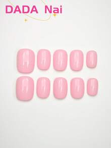 10 Pcs Pure Handmade Press-On Almond-Shaped Nails, Pink Nails, Simple Solid Color Nails, Mother's Day Nails, Spring, Summer, Autumn, Winter Press-On False Nails Fully Cover Nail Tips, Four Seasons Nails Home DIY Nails, Nail Supplies Nail Art Supplies, Detachable And Reusable, With A Nail Art Tool Kit, Is The Best Gift For Women. - Pink - View 25