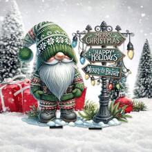 شكل بارز بابعاد من اكريليك لزينة الحديقة على شكل بابا نويل، ديكورات عيد الميلاد خارجية مقاومة للماء وقوية