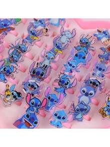 Disney Anillo de Dibujo Animado de Stitch de Disney - Regalo de Joyería Adorable de Alien para Niños y Fans, Regalo para Volver a la Escuela, Accesorio de Moda Temático
